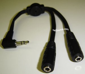 STEREO SPLITTER Y CABLE 3.5mm(M)-2 x 3.5mm(F) 6 INCH