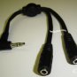 STEREO SPLITTER Y CABLE 3.5mm(M)-2 x 3.5mm(F) 6 INCH
