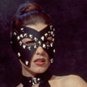 Leather Studded Mask - Item B342