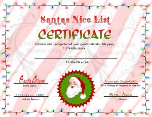 Letter from Santa And Nice List Certificate JPG