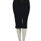 High waisted dark denim wash pencil skirt
