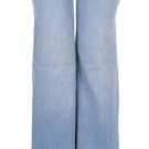 Light distressed wide leg denim pant