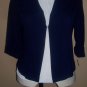 Navy 3/4 blazer with open front
