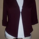 Wine 3/4 blazer with open front