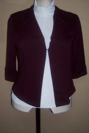 Wine 3/4 blazer with open front