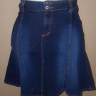 Denim knee washed skirt with frill