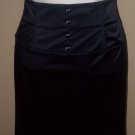 Black sateen knee hig waisted skirt