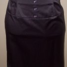 Brown sateen high waisted knee skirt
