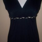 Black empire braided top