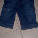 Denim capri with band and side pockets