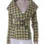 Olive plaid jacket with belt