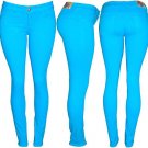 Turquoise skinny denim jean