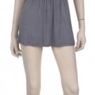 Grey one shoulder top with ruffle and belt