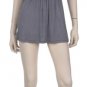 Grey one shoulder top with ruffle and belt