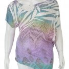 Printed slanted off shoulder top
