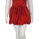 Ruffle sateen pleated bube minin dress with belt