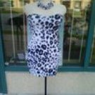 White and black animal print mini dress w open back
