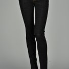 Dark denim skinny jeans with knee stitch design