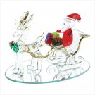 Spun Glass Santa and Sleigh and extras Reindeer