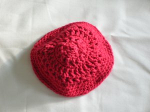 Crocheted Red Kippah