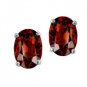 18K Gold Plated Sterling Silver "Garnet" Stud Earrings