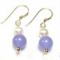 Genuine Freshwater Pearl & Lavender Purple Jade Earrings