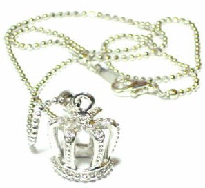 Silver Crown Pendant Necklace