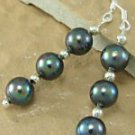 Genuine Black Freshwater Pearl Dangle Earrings