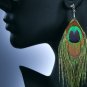 Genuine Peacock Feather Earrings