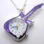 Purple Rockstar Guitar Watch Necklace