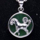 Silver Jade Horse (Chinese Zodiac) Pendant Necklace