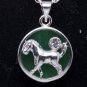Silver Jade Horse (Chinese Zodiac) Pendant Necklace