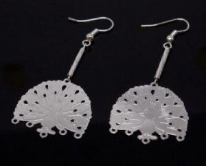 Silver Peacock Earrings [style1]