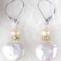 Silver Pink Pearl & Mother of Pearl Dangle Earrings