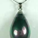 Black Shell Pearl "Teardrop" Pendant Necklace