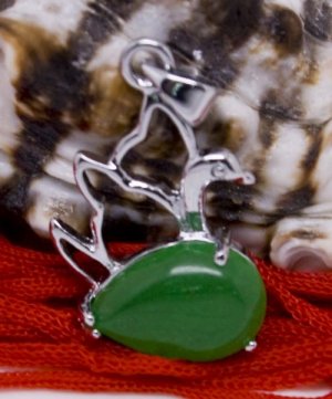 Silver Jade Swan Pendant Necklace [style1]