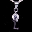Silver Crystal "L" Initial Letter Pendant Necklace