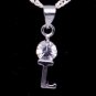 Silver Crystal "L" Initial Letter Pendant Necklace