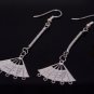 Silver Chinese Fan Earrings