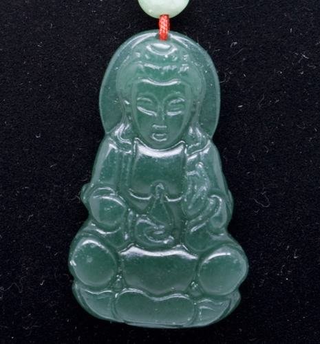 Jade Guan Yin Avalokiteśvara Bodhisattva Buddhist Amulet Talisman Pendant