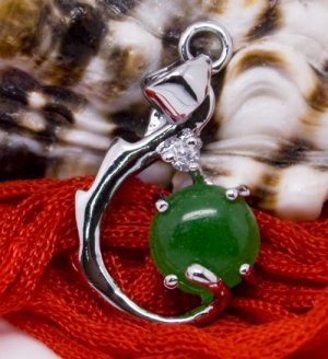 Silver Jade Crystal Pendant Necklace [style2]