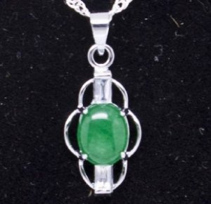 Silver Jade Pendant Necklace [style2]