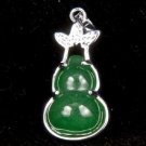 Silver Jade Gourd Pendant Necklace