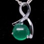 Silver Ribbon Jade Pendant Necklace
