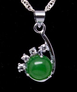 Silver Jade Crystal Pendant Necklace [style4]