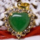 18K Gold Jade Heart Crystal Pendant Necklace [style1]