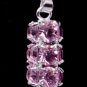 Silver Pink Crystal Tower Pendant Necklace