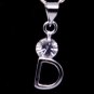 Silver Crystal "D" Initial Letter Pendant Necklace