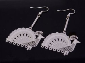 Silver Peacock Earrings [style2]