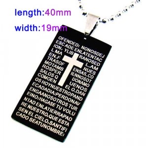Black Bible Dogtag Pendant Necklace